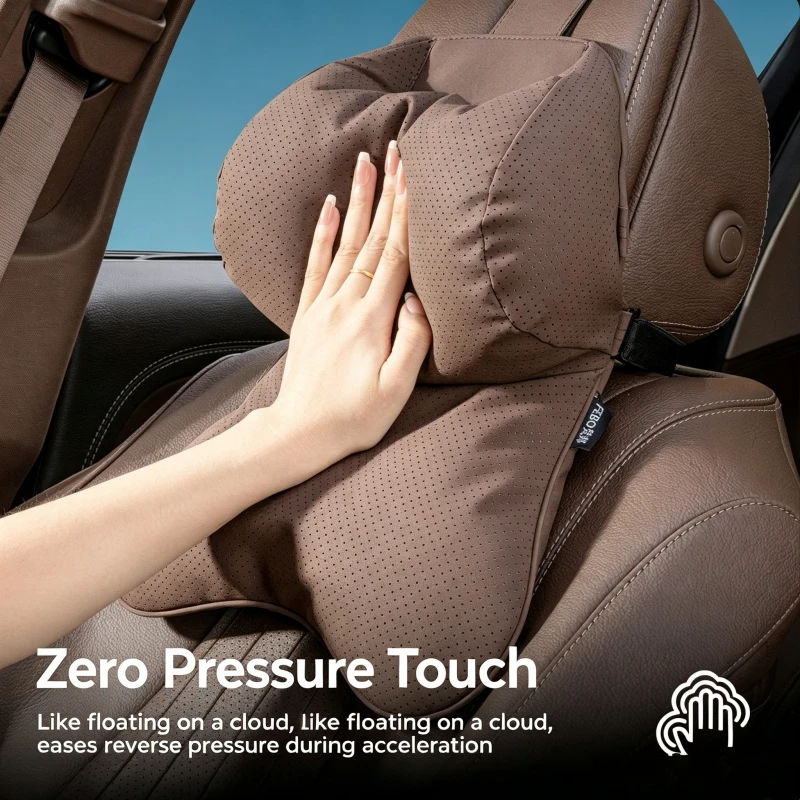 New Model Nappa Leather Car Headrest shoulder integrated Neck-supporting Pillow Dual-Layer Breathable Car Neck pilow