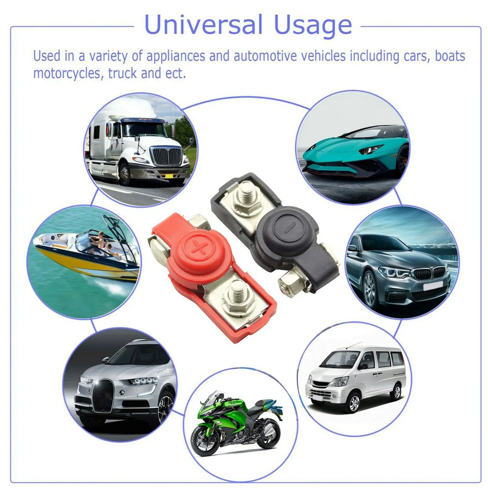 2 Pair Battery Terminal Heavy Duty Car Vehicle Quick Connector Cable Clamp Clip