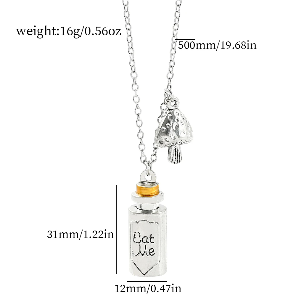 Alice in Wonderland Magic Medicine Bottle Pendant Necklace Couple Necklace Kawaii Choker for Gifts