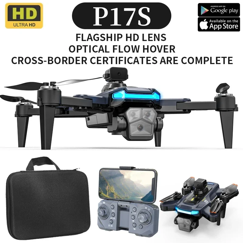 

P17s Drone Folding Brushless HD Dual Camera 360° Infrared Obstacle Avoidance Optical Flow Positioning Remote Control Drones Toy