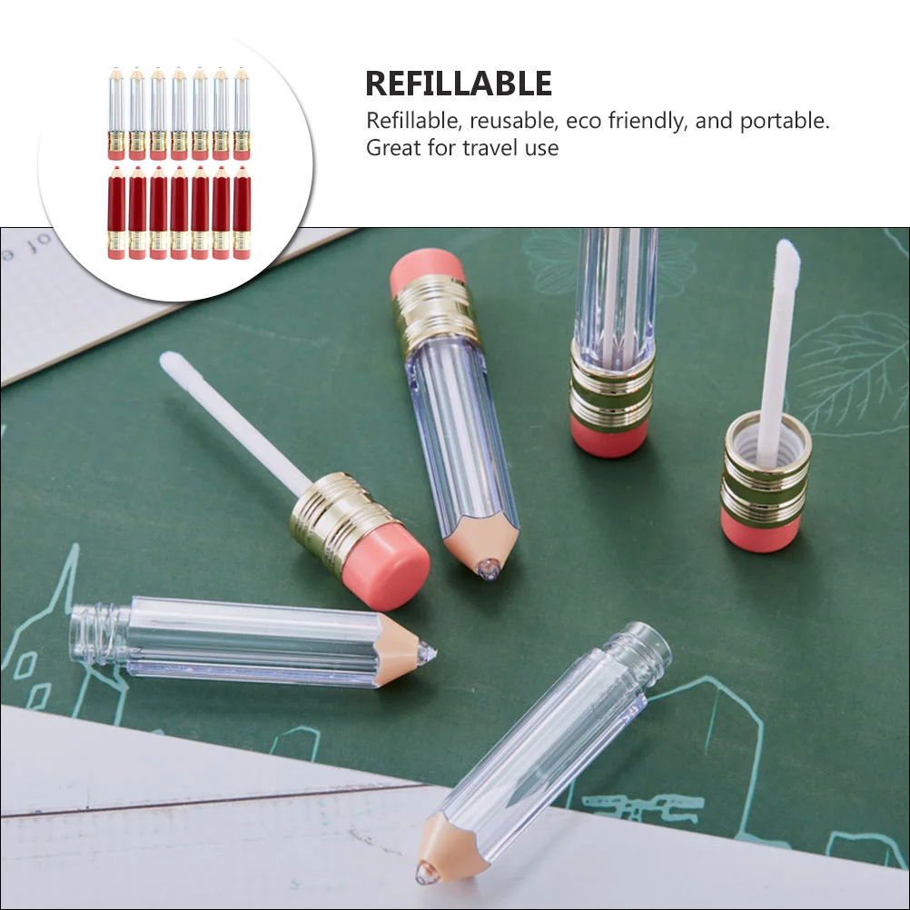 6 ชิ้นดินสอลิปกลอสหลอดป้องกันการรั่วหลอดลิปสติก DIY ขวดสบายภาชนะพลาสติกเปล่า