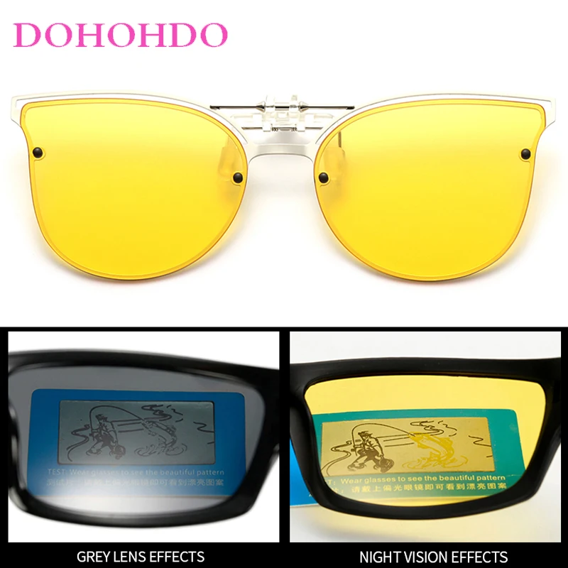 Classic Brand Designer Polarized Clip-On Sunglasses Women Night Vision Sun Glasses Men Outdoor Sports  Anti-Glare Goggles UV400