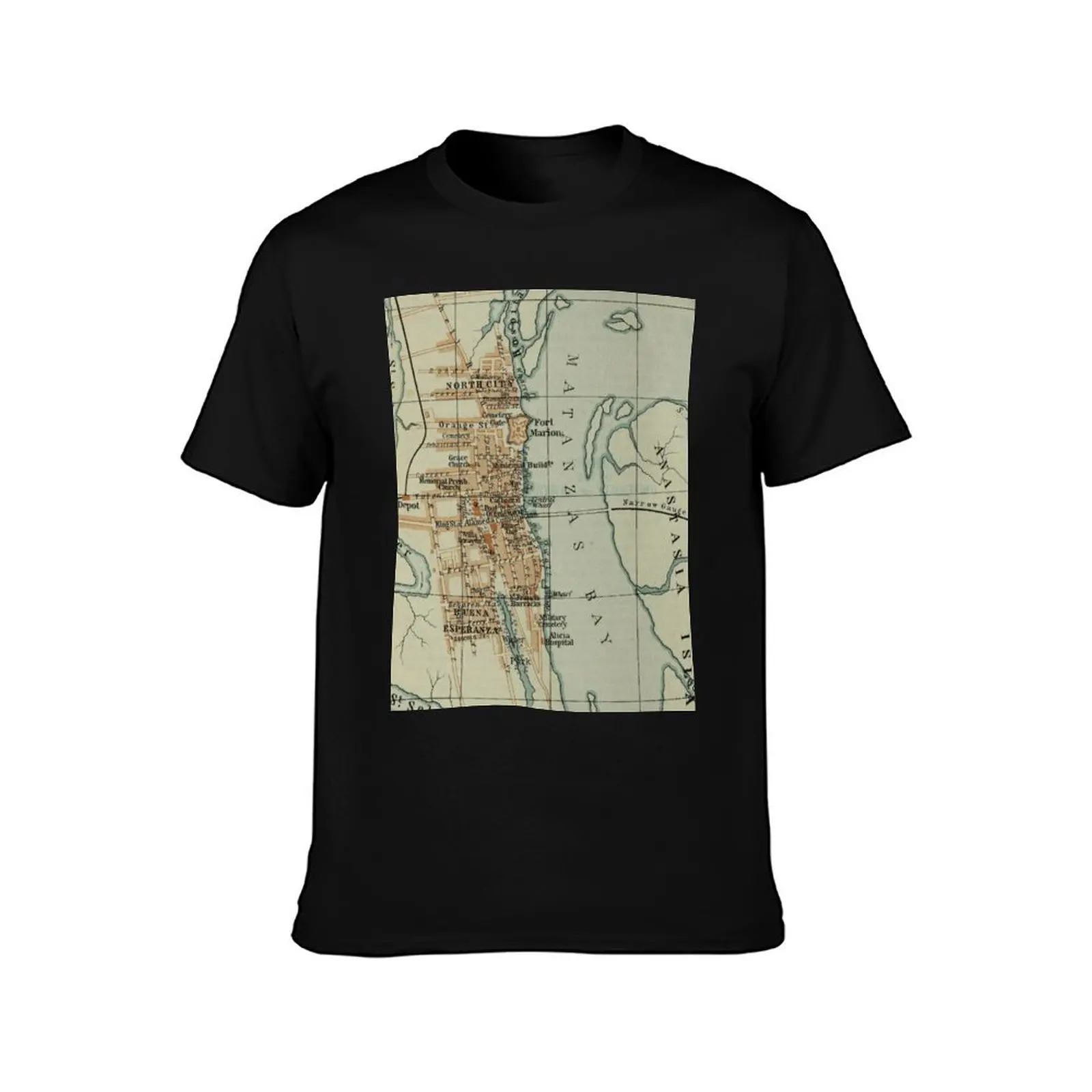 Vintage Map of St Augustine FL (1904) T-Shirt Aesthetic clothing Short sleeve tee Short sleeve tee men