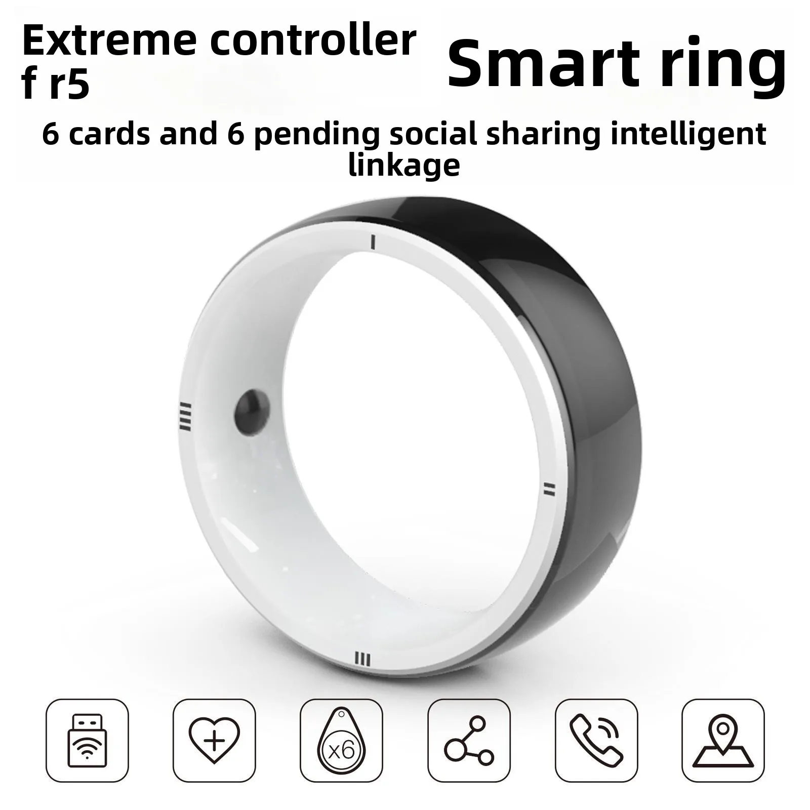 Multifunctional R5 Smart Ring Wearable Device, Updated Model for R4 & R3, No Heart Rate Detection Function Tool