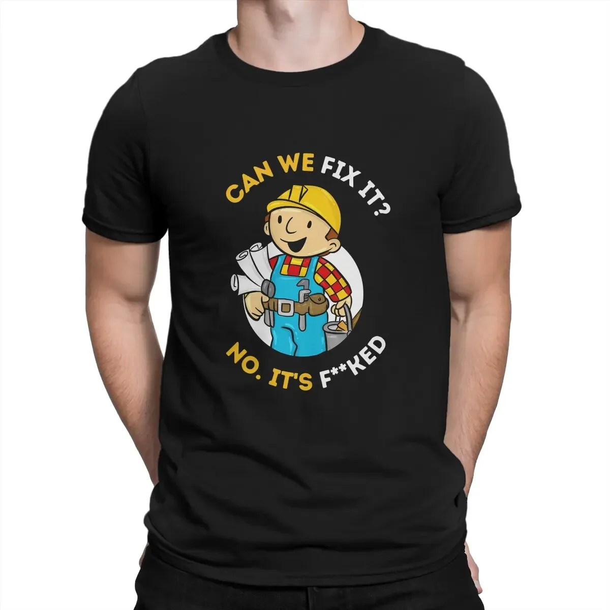 Can We Fix It Funny Painter Bob The Builder T Shirt Gothic O-Neck TShirt Harajuku Clothing Polyester