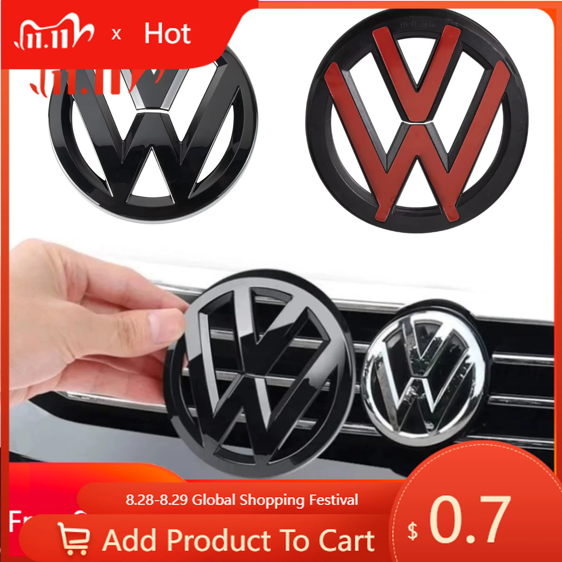 

Новинка для гольфа для VOLKSWAGEN VW, неразрушающая наклейка на передний радиатор автомобиля, значок на заднюю крышку багажника, наклейка для Volkswagen Golf 7.5