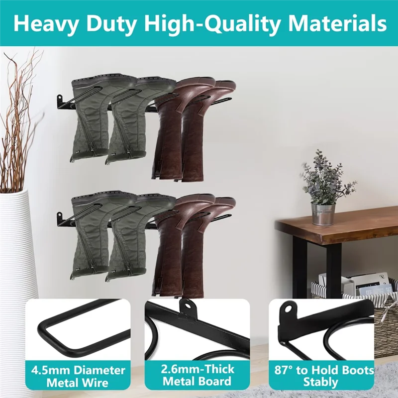 HLZS-공간 절약형 부츠 랙 벽걸이형 부츠 랙 높은 부츠 정리함 카우보이 신발용