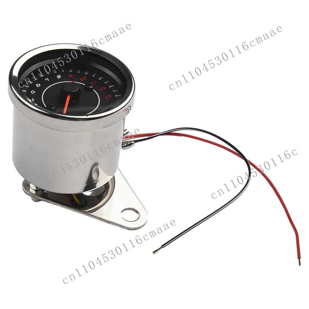 

New Motorcycle Tachometer 12V Backlit Digital Meter 13000 Stainless Steel Housing with Motorcycle Mounting Bracket