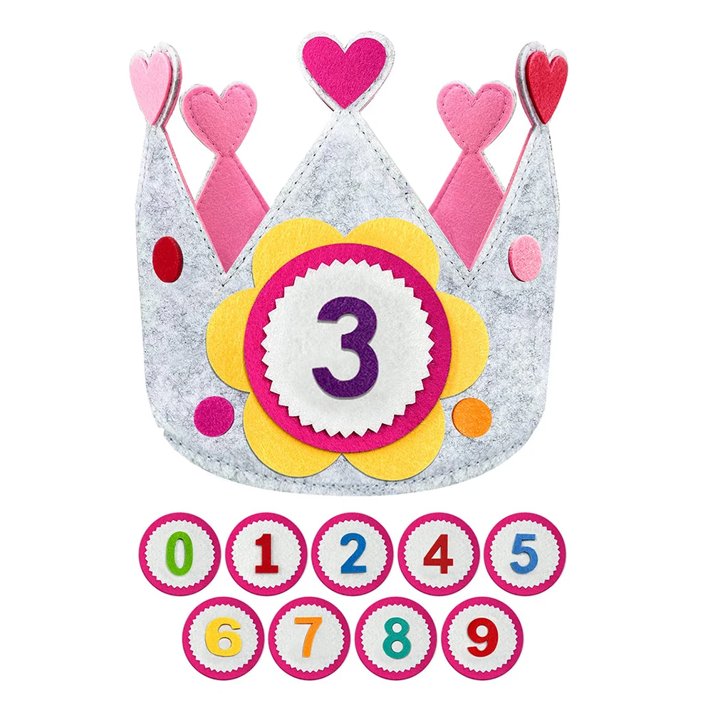 Interchangeable Numbers Crown  Creative DIY Birthday Helmet Adjustable Size for Girls Boys Birthday Party Decor