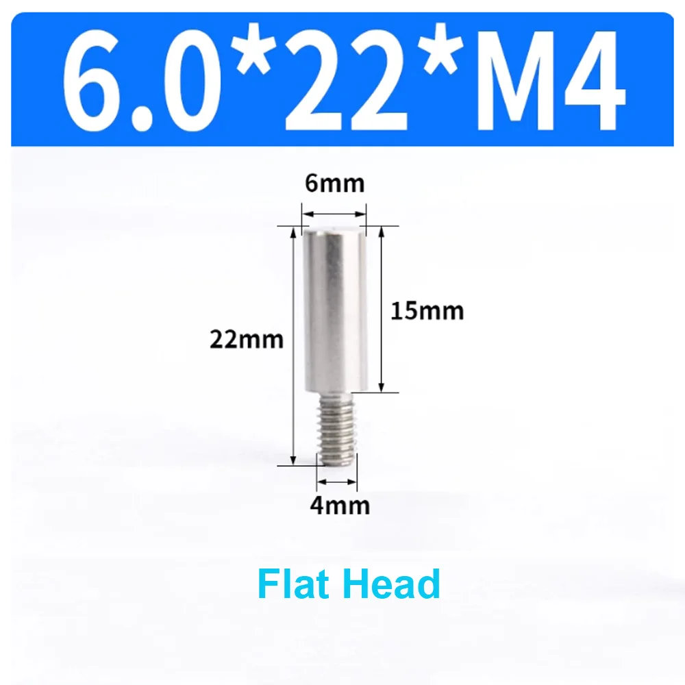 10 Stück/Beutel Edelstahl 303 Positionierstifte M6 Konischer Rundkopf mit Flachkopf Außengewinde Metall-Einsatzschraube 5mm Verriegelungsbefestigung – Detail 22