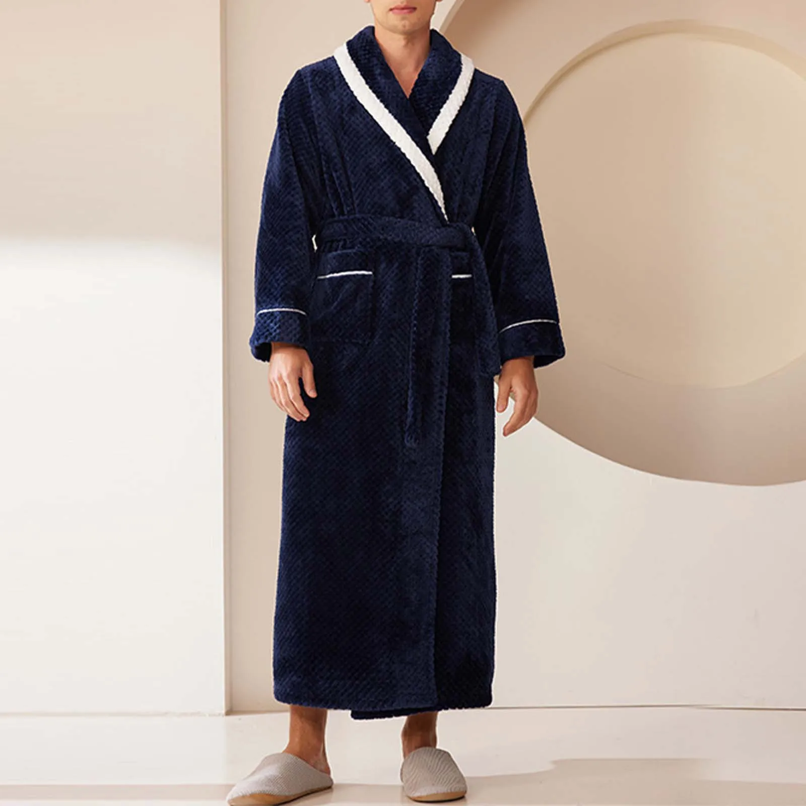 Roupão de banho masculino roupas quentes para hotel chuveiro sauna piscina flanela macia terry robe tamanho grande longo robe para homens camisolas