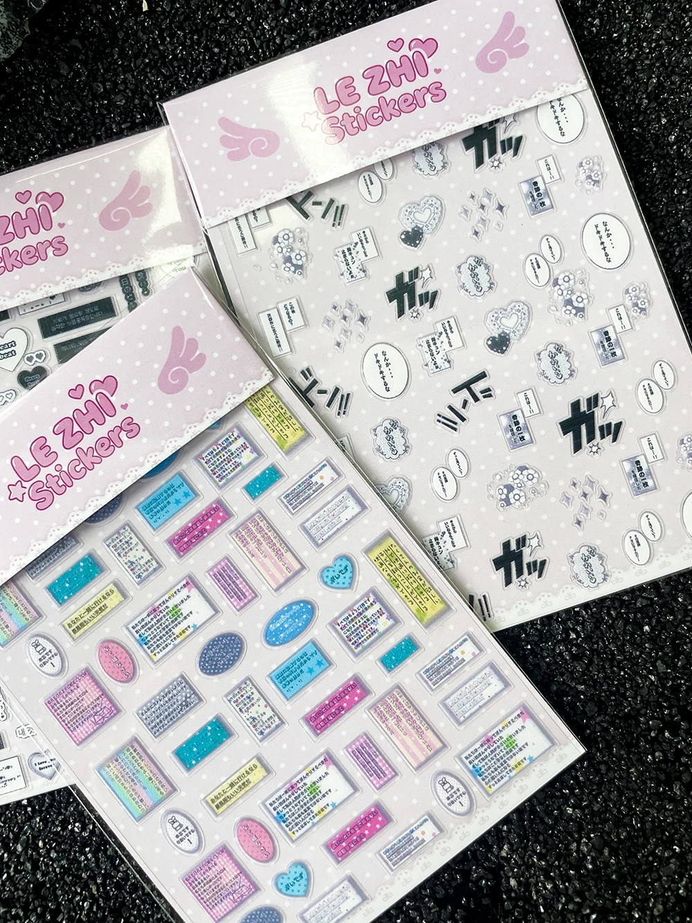 Cartoon Anime Japan Koreanische Englische Buchstaben PVC Nagelkunst-Aufkleber Ultradünner Selbstklebender Slider Notizbuch Schreibwaren-Sticker