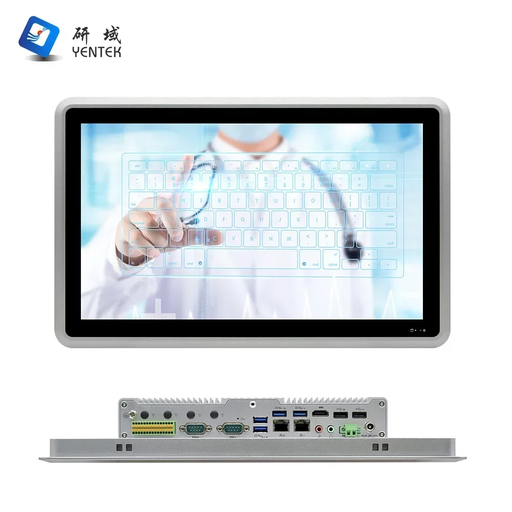 15.6 inch Waterproof  J6412 i3 i5 i7 2 Lan 6*RS232 RS485 Dual display touch screen pc fanless embedded Industrial Panel PC