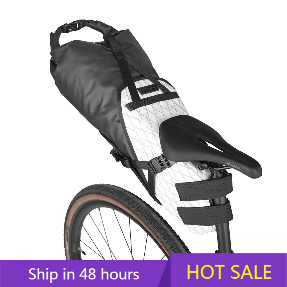 

POWER LEAPRhinowalk Wilderness Series- 2 Piece Waterproof Bike Saddle Bag 14 Liter Bicycle Harness Saddle Dry Pack for Gravel Bi