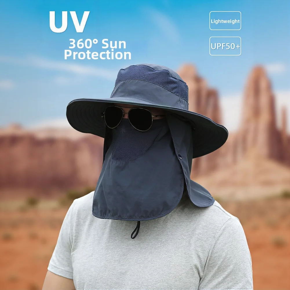 

Fishing Sun Hat Designed for UV Protection UPF50+ Detachable Face Flap 10cm Brim 360 Degree Coverage for Men Women