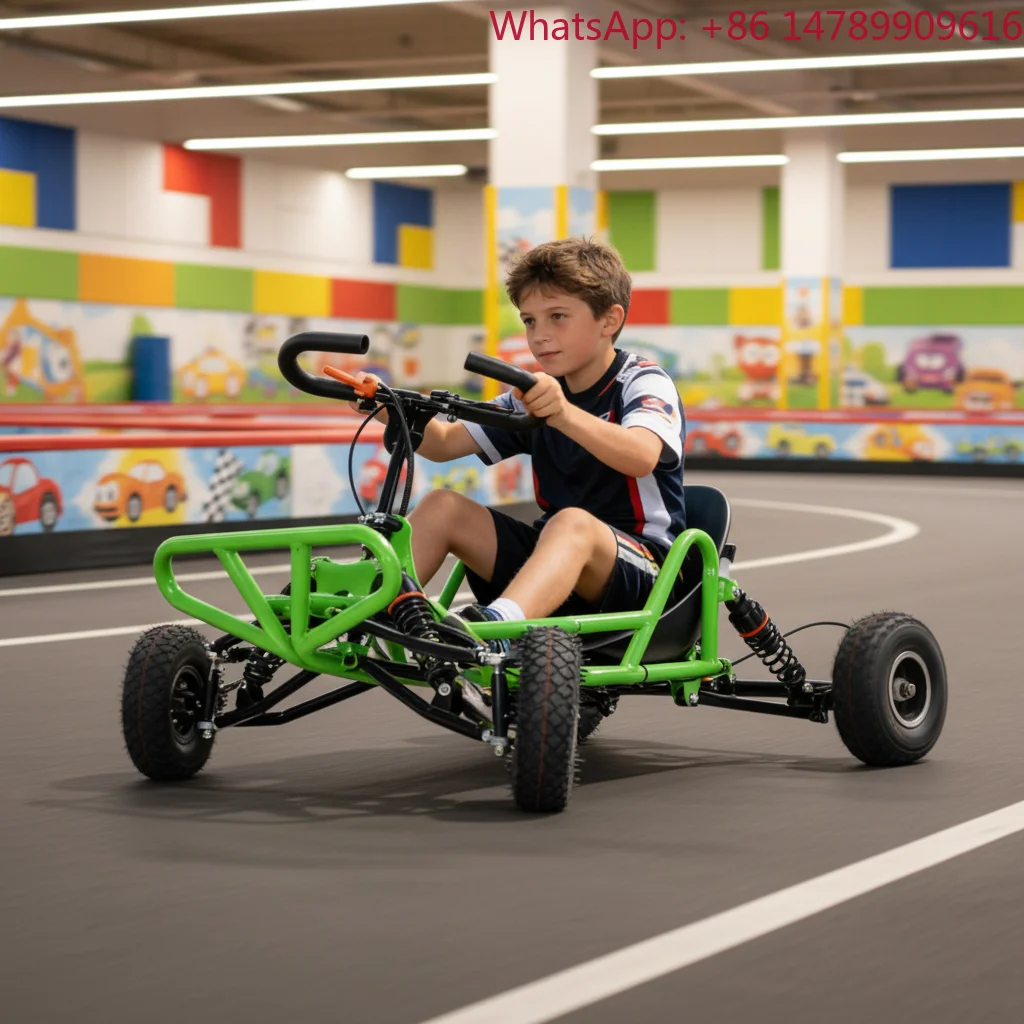 Kart à pédales tout-terrain avec petits pneus, mini buggy tout-terrain avec amortisseur, pour vaincre l'herbe, la terre et les sentiers de jardin pour les enfants.