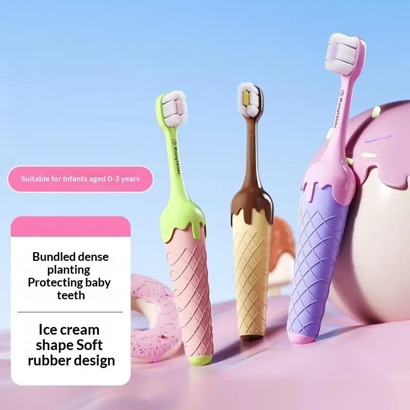 Portable Plastic 's Toothbrush Lightweight Convenient Soft Bristle Toothbrush Ice Cream Dental Oral Care Oral Cleaning Infant