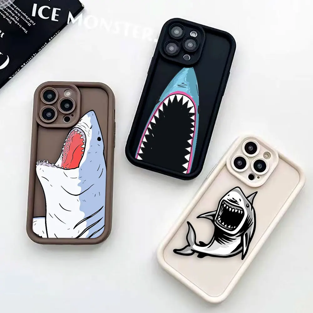 A Ferocious Shark Phone Case For VIVO Y19 Y20 Y15S Y17 Y21 Y22S Y27 Y28 Y35 Y36 Y50 Y51 Y72 Y75 Y76 Y77 Y78 Y81 Y91 Y100 Case