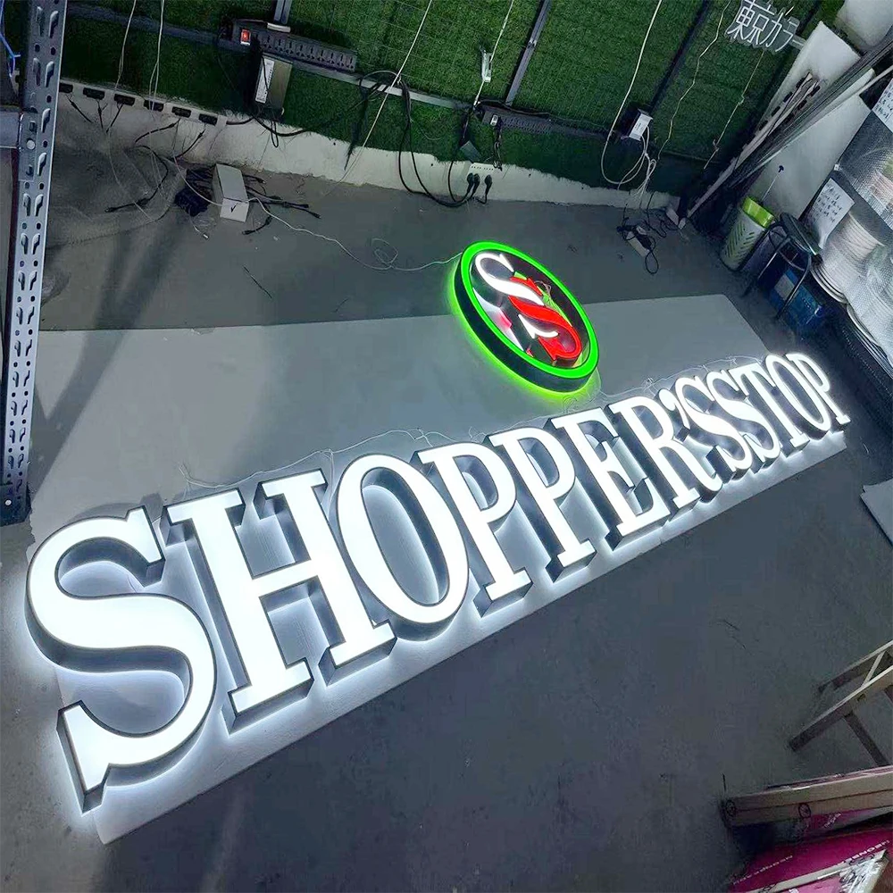 China Verified Factory Dropship Wholesale Illuminated  3D Letter Signboard LED Shop Board Outdoor Custom LOGO Sign