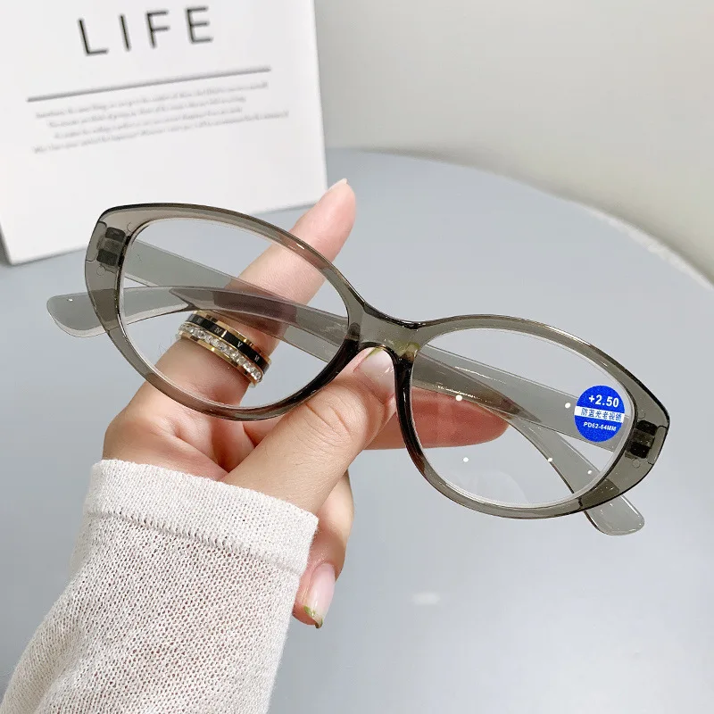 Cat Eye Oval Frame Reading Glasses Women Anti Blue Light Blocking Computer Presbyopic Eyeglasses Diopter Ladies