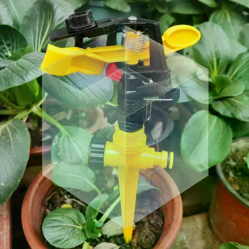 360 Degrees Rotary Jet Adjustable Spiked Rocker Impact Sprinkler Lawn Irrigation Watering Nozzle For Garden Agriculture Watering