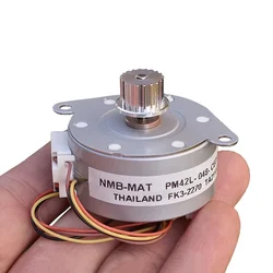 NMB PM42L-048 FK3-2270 Mini 42mm Round Stepper Motor 2-Phase 4-Wire Stepping Motor Synchronous Pulley Wheel DIY Printer Copier