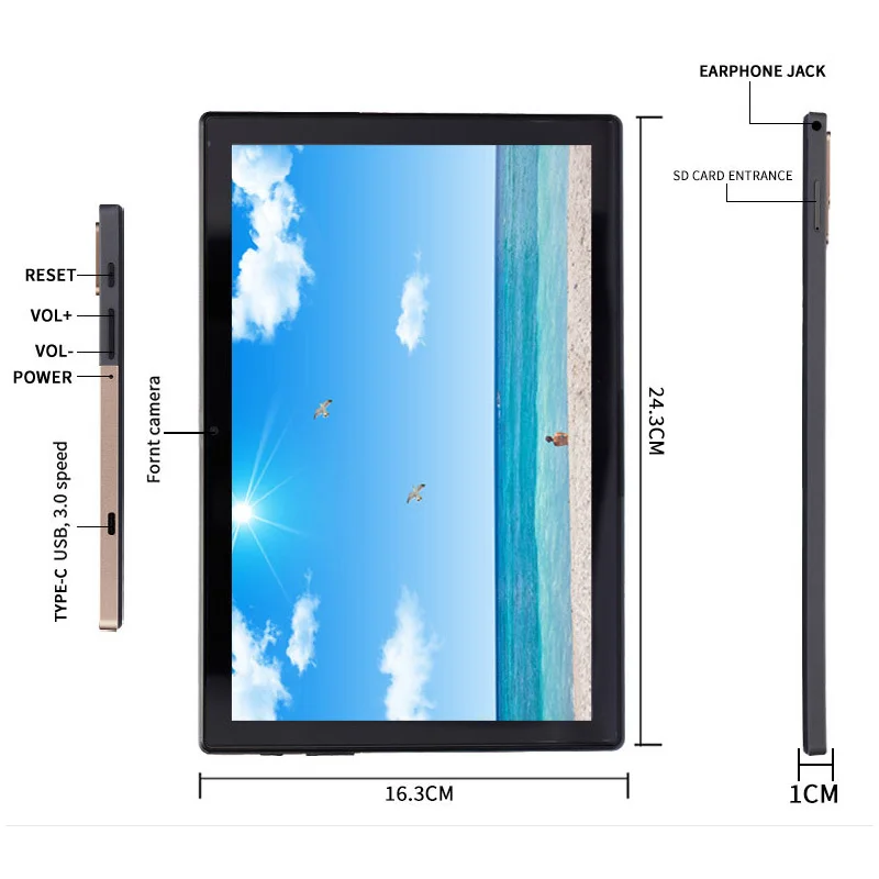 Il più nuovo Tablet PC da 10.1 pollici Android 12 4G LTE 6GB RAM 128GB ROM 1280x800 Octa Core Tabletas GPS IPS Bluetooth WiFi Google Play