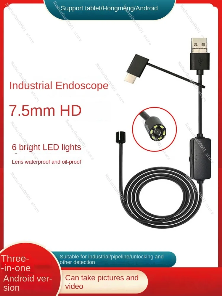 7.5mm Diameter Ultra Short High-definition Endoscope Camera OV9734 Industrial Pipeline Auto Repair Detection Waterproof Probe