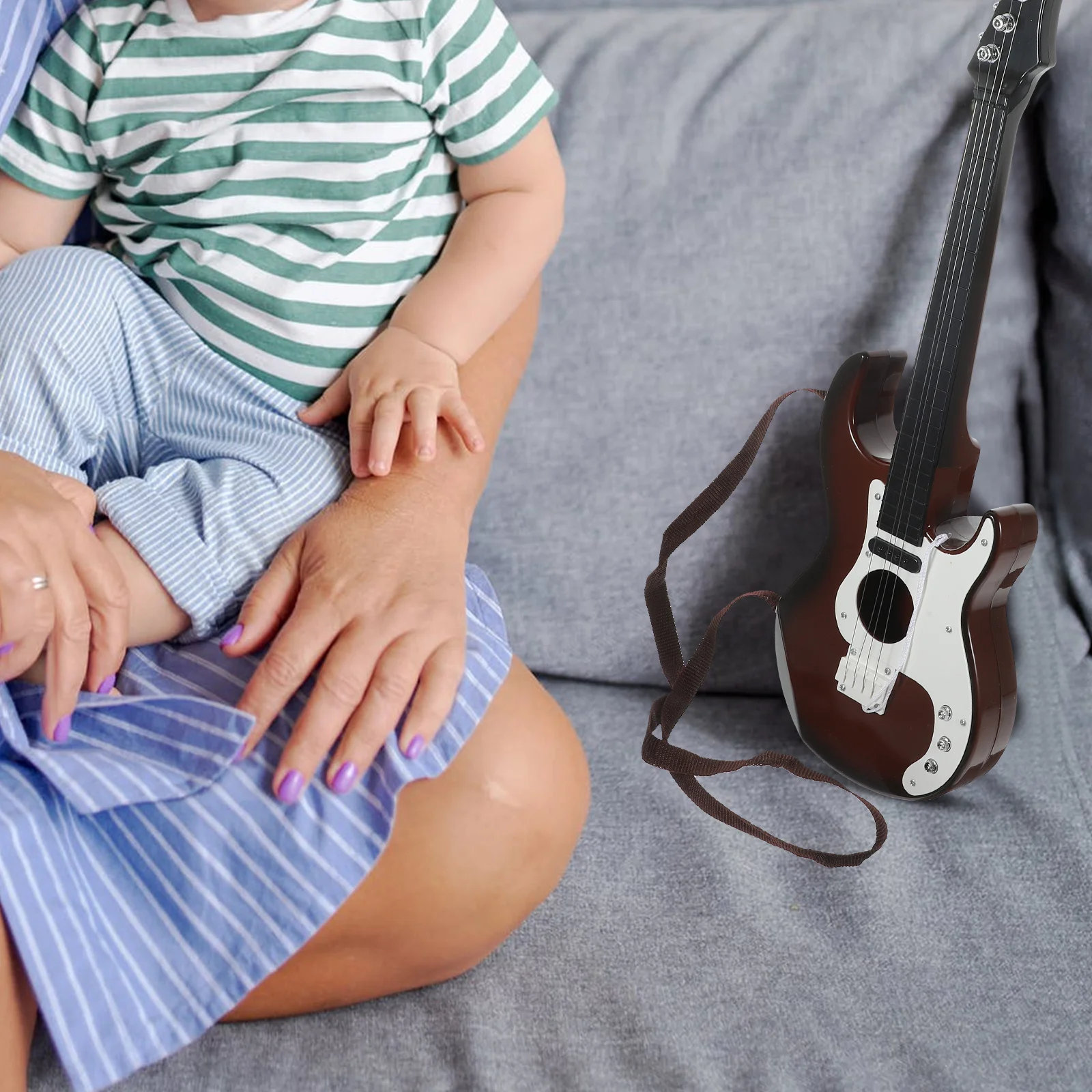 

Educational 4 Stringed Guitar Musical Instrument Kids Safe Fun Creative Design Attractive Patterns Gloss Bright Colors