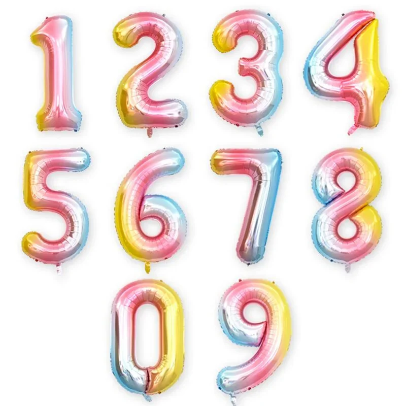 32inch Number Balloon 1 2 3 4 5 6 7 8 9 0 Number Digit Helium Foil Ballons  Child Adult Birthday Wedding Decor Party Supplies