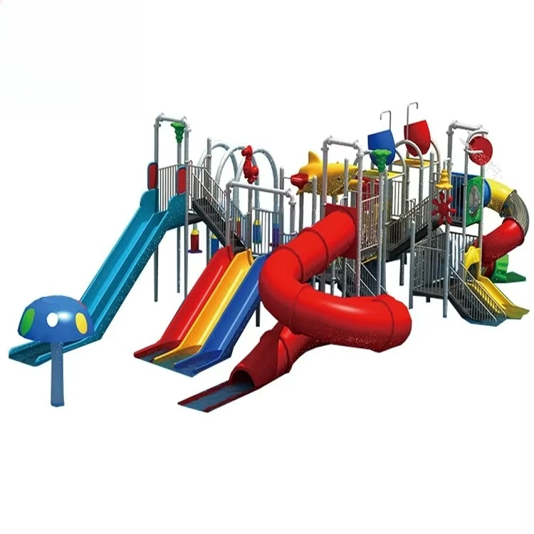 Outdoor Water Amusement Park Swimming Park Kids Play Park Equipment for Kids Water Playground Fiberglass Slide