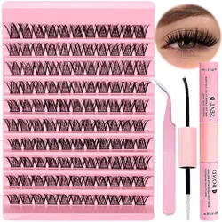 DIY Eyelash Extension Kit 110pcs Individual Lashes Cluster 30D40D 8-16mm Mix Lash Clusters Bond and Seal and Lash Applicator