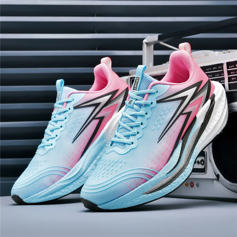 New Cushioning Running Shoes For Men Suitable Heavy Runners Lace Up Sports Women Non-slip Outdoor Athletic Male Sneakers