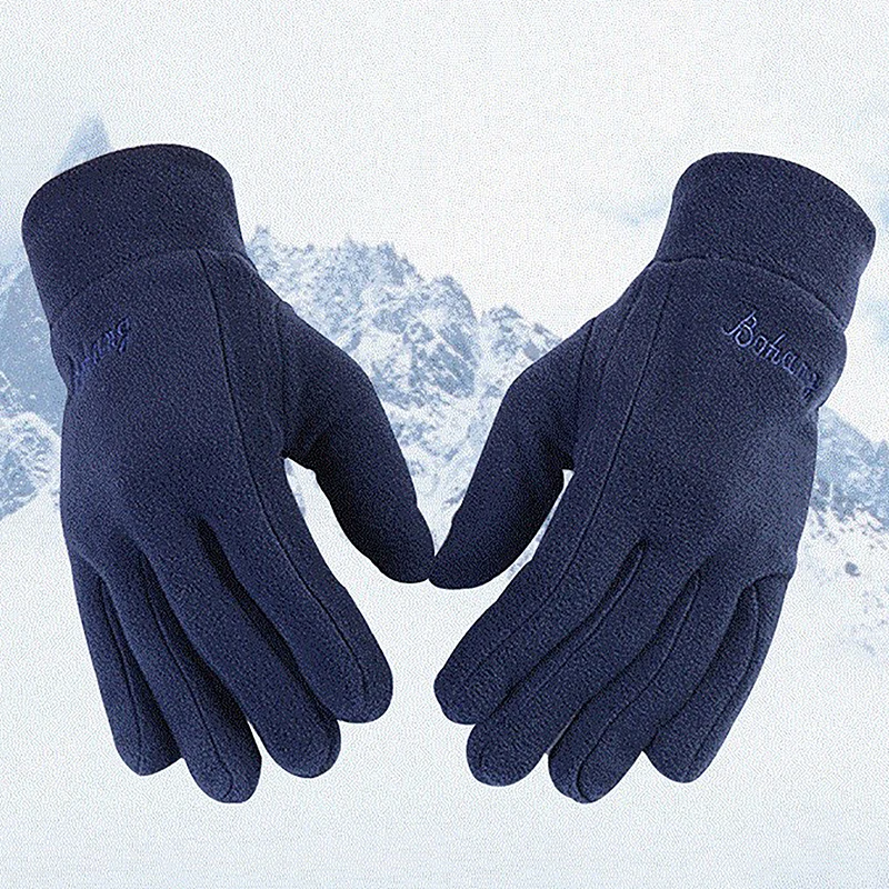 Outddor Windproof Running Skiing Cycling Mittens Thicken Fleece Gloves For Men Women Winter Warm Thermal Full Finger Glove