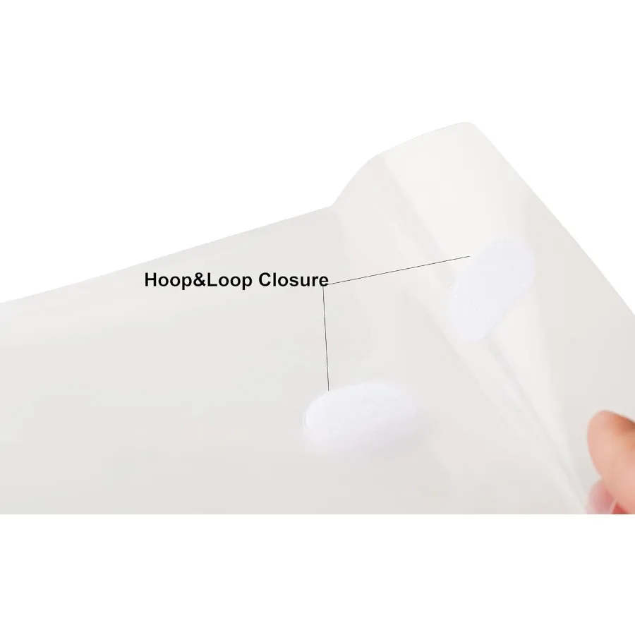 Buste quadrate in plastica trasparente da 7 x 7 supporti per riporre lo steil fustellati, confezione da 20 con chiusura ad anello a gancio