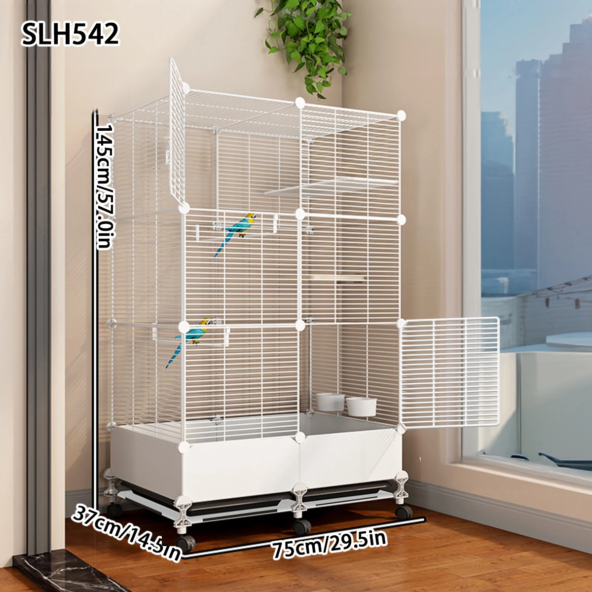 Bird Cage Parrot Cage Extra Large Household Winter House Large Black Phoenix Budgerigar Special Splash-Proof Breeding Cage