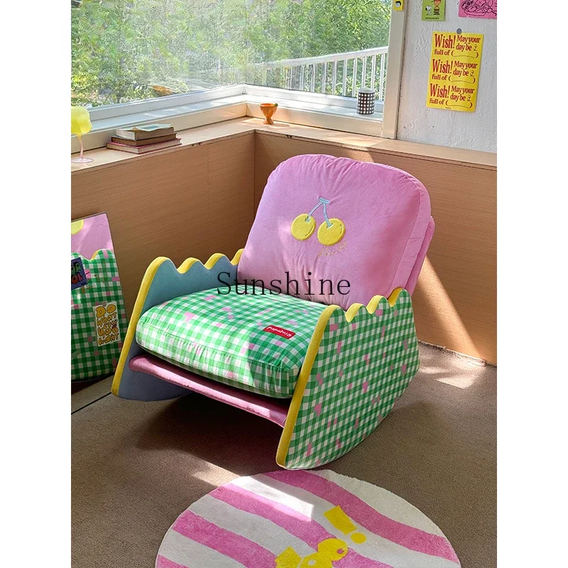 

Creative color balcony rocking chair single sofa leisure chair