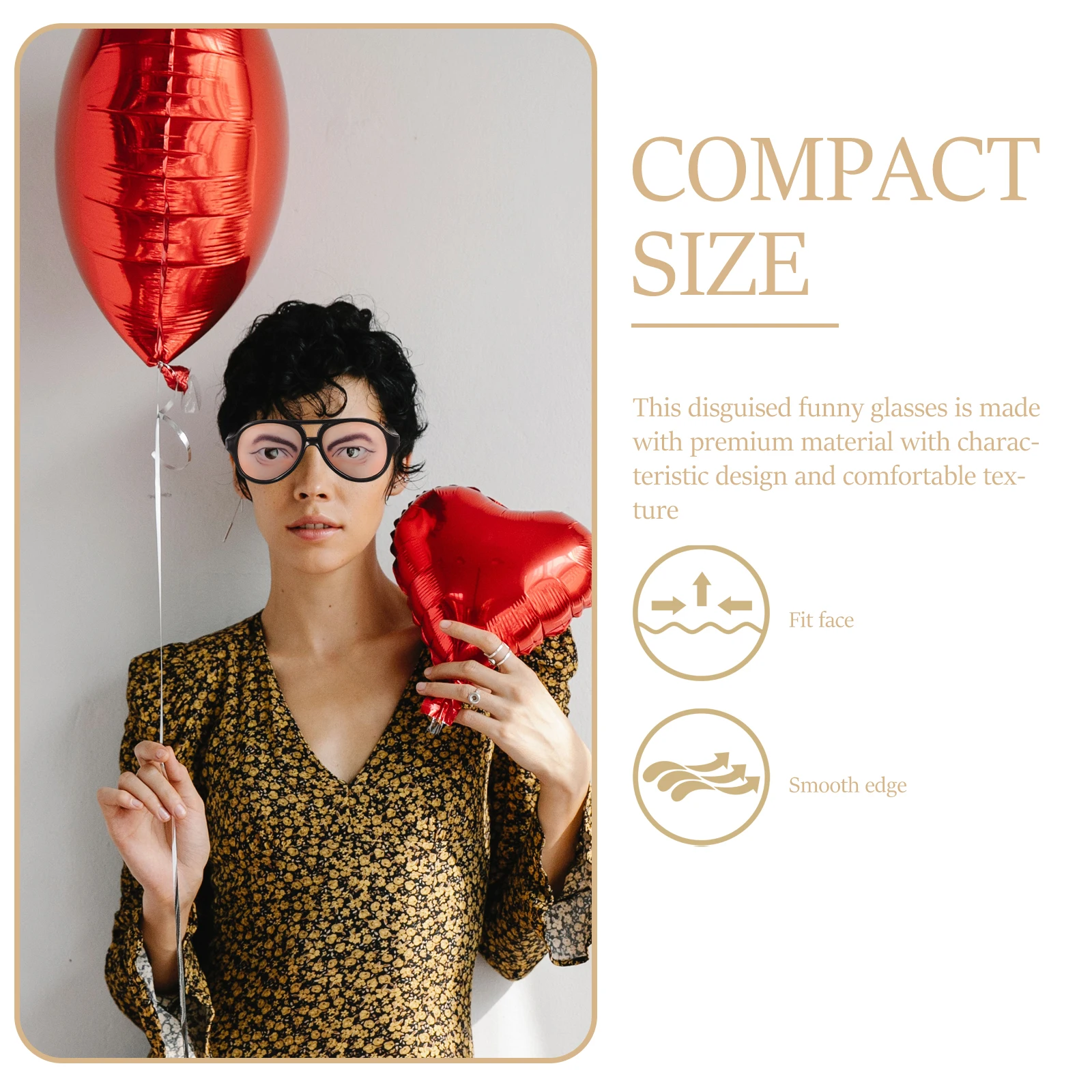 2pcs Funny Glasses Big Frame Prank Eyewear For Halloween Cosplay Party Costume Joke Glasses Novelty Gag Gift For Adults