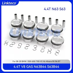 Engine Piston & Piston Ring Set STD Fit 4.4 T N63 S63 N63B44 S63B44 For 08-20 BMW 550i 650i 750i 6 7 X5 X6 Albana B5 B6 B7 4.4T
