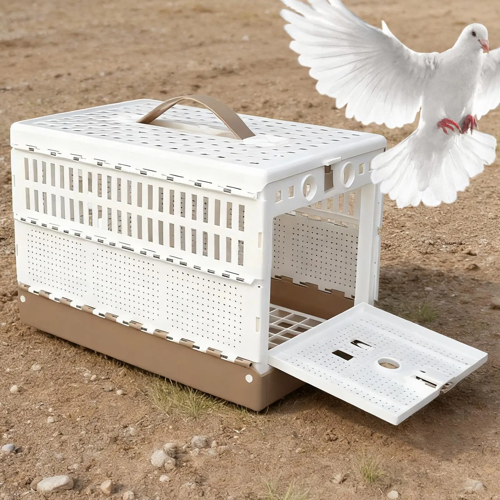 

Small Foldable Bird Cage - Portable Travel & Training Carrier for Parakeets, Canaries, Finches for Indoor Outdoor Use