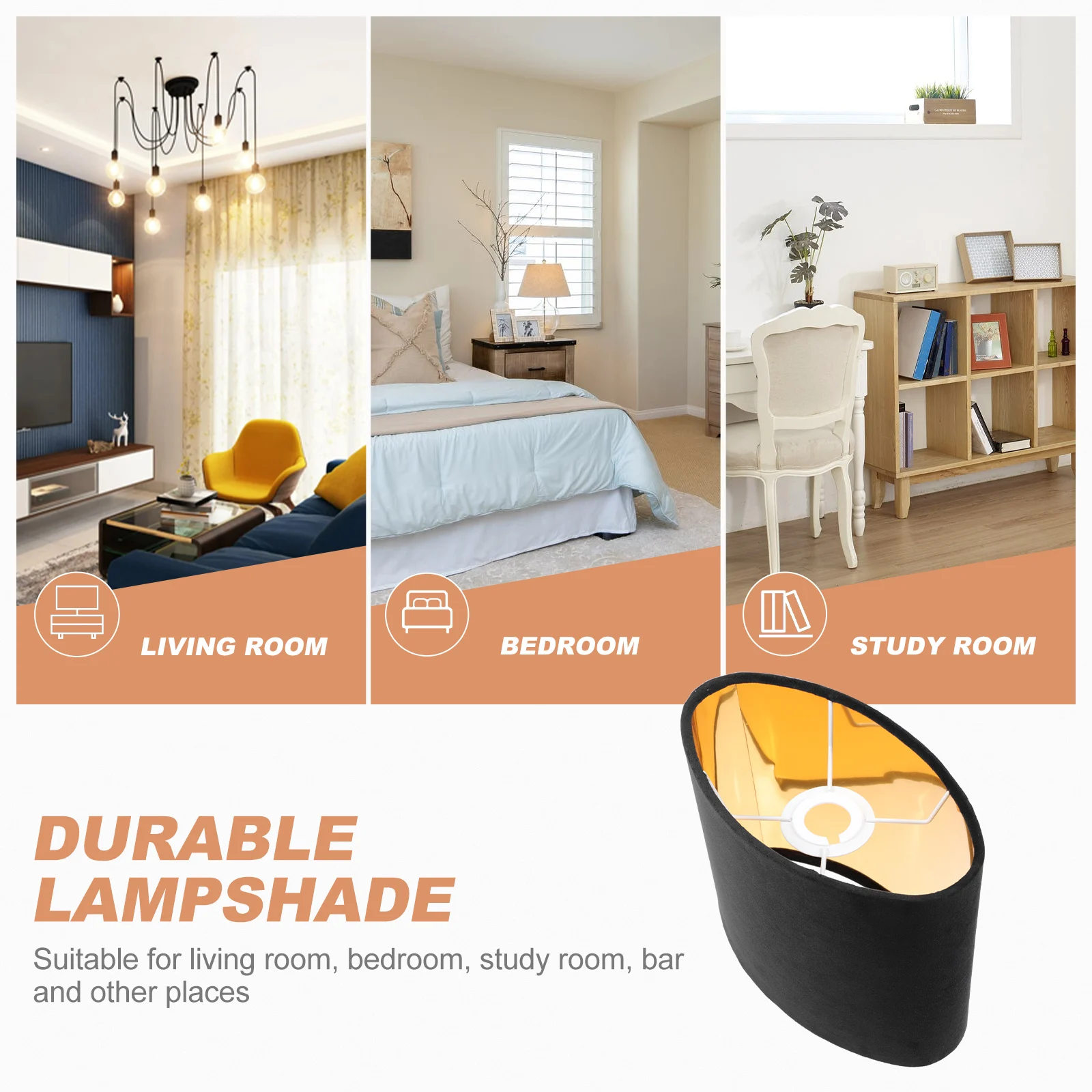 

Oval Cloth Lampshade White Light Cover Durable Simple Lamp Guard Cages Shade Drum Shades For Wall Floor Bedside Lamps Dust
