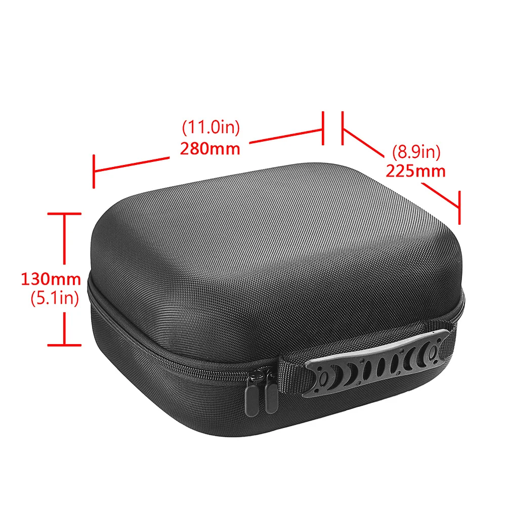 حقيبة تخزين نظارات الواقع الافتراضي باللون الأسود خفيفة الوزن ومحمولة ومقاومة للاهتراء وتصميم سحاب بطبقة مزدوجة حماية من الإسفنج المرن لـ