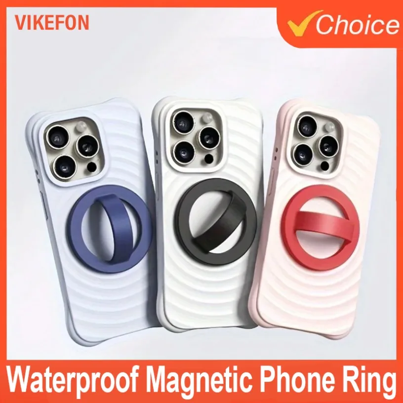

Waterproof Liquid Silicone Magnetic Phone Ring Holder Grip Attachment Magnetic Phone Ring Removable for iPhone & Android Cases