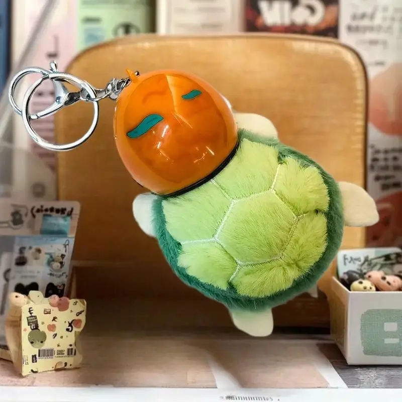 Pendentif en peluche porte-clés de décoration de sac; Ornement de décoration animale de voiture de casque de tortue de mer