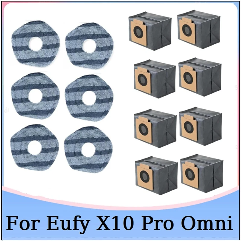 

For Eufy X10 Pro Omni Robot Vacuums Cleaner Replacement Parts Dust Bag Washable Mop Cloth