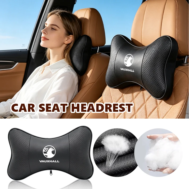 For Vauxhall Car Seat Headrest High Quality Leather Neck Pillow Auto Accessories VXR8 Vivaro Corsa Insignia Tigra Zafira Astra