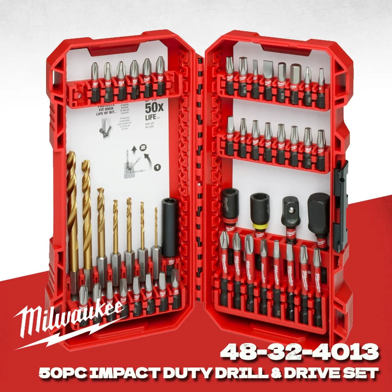 Milwaukee 48-32-4013 SHOCKWAVE Impact Duty 50PC Drill & Driver Bit Set 1/4