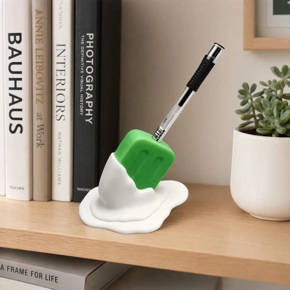 Stylish 3D Printed Ice Cream Pencil Holder Funny Decorations Pen Holder Popsicle Shape Pen Rack Gift For Enthusiasts