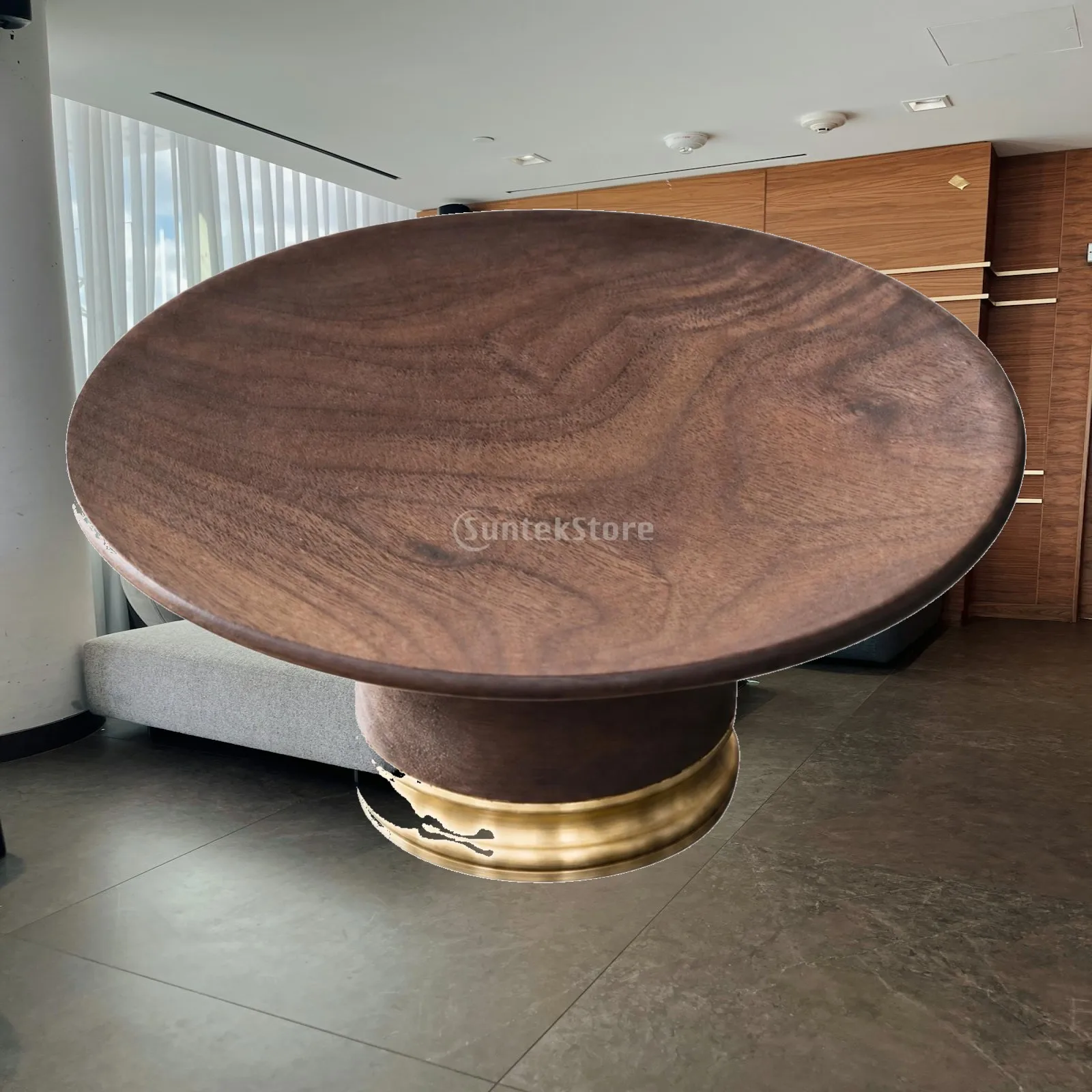Plateau en noyer à motif bois avec base surélevée pour bonbons, fruits secs, collations, plateau de service décoratif pour le moment du thé