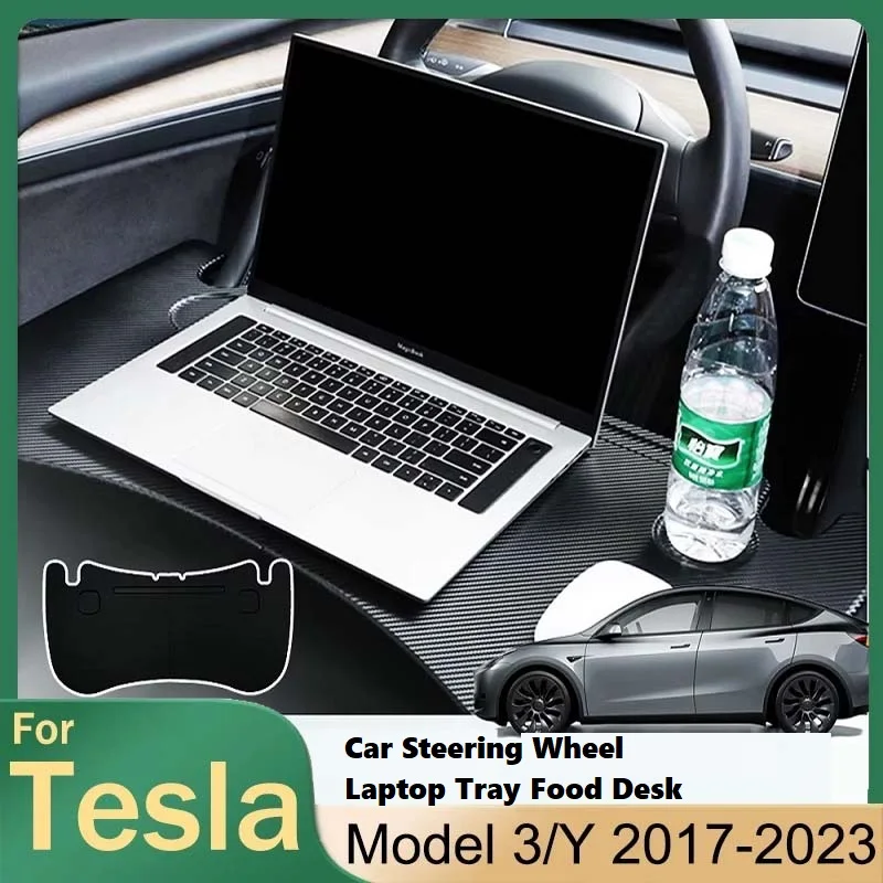 Table Desk For Tesla Model 3 Model Y 2022 2023 2024 Car Steering Wheel Laptop Tray Food Desk Portable Office Table